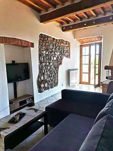 卢奇尼亚诺La Dormeuse的客厅配有沙发和墙上的电视