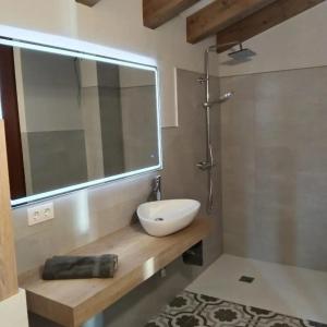 Ivars d'UrgellEl Niu de l'Estany的一间带水槽和镜子的浴室