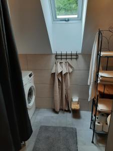 派尔巴赫Ferienwohnung Holzer的洗衣房配有洗衣机和毛巾