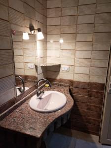 Qasr Al FarafirahRahala Safari Hotel的一间带水槽和镜子的浴室