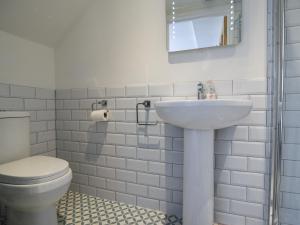莱姆里吉斯Ayla的白色的浴室设有卫生间和水槽。