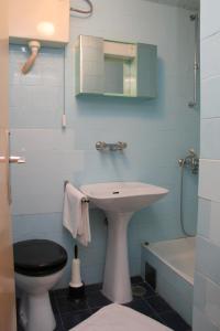 拉茨斯切Rooms by the sea Racisce, Korcula - 3095的一间带水槽、卫生间和镜子的浴室