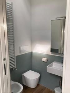 加尔多内-里维耶拉BiancoGelso b&b Vegan的一间带卫生间、水槽和镜子的浴室