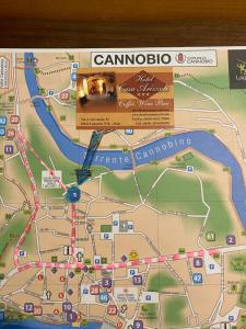 坎诺比奥卡萨阿瑞泽欧酒店的一张有巴士的cannologsie地图