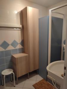 奥赛Gite Orsay, 300m RER的带淋浴、盥洗盆和卫生间的浴室