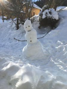 梅奥德尔Gîte La Grange的雪人站在雪中