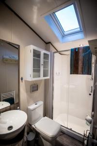 佩恩顿Holly的浴室配有卫生间、淋浴和盥洗盆。
