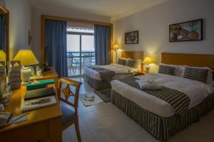 海塞卜阿塔那海塞卜酒店的酒店客房配有两张床和一张书桌