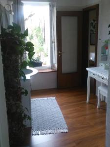 布伦托尼科Casa Criss的一间设有门、窗户和地毯的房间