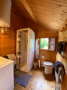 AblonAu chalet Fleuri的小木屋内的浴室设有卫生间和窗户