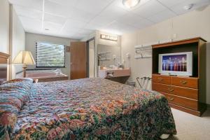 尤里卡斯普林斯Candlewick Inn and Suites的一间卧室配有一张床和一台平面电视