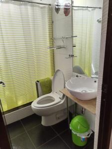 乌鲁班巴Hotel Quilla House 2的一间带卫生间和水槽的浴室