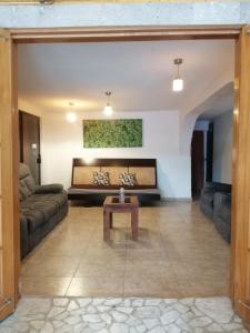 墨西哥城Casita del Árbol的客厅配有沙发和桌子