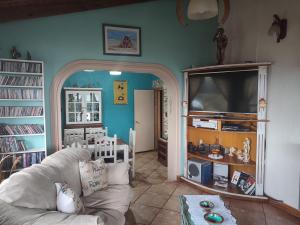 乌斯怀亚Alem Casa de Familia的带沙发和电视的客厅