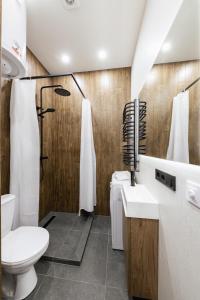 乌日霍罗德Luxury Apartments Smart House的一间带卫生间和水槽的浴室