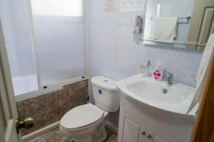 纳塔列斯港露西住宿加早餐旅馆的浴室配有白色卫生间和盥洗盆。