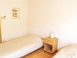 石垣岛AsobiBASE Yamabare-House的一间卧室设有两张床和床头柜