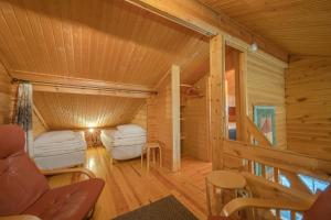 列维Levillas Lomakoto 1的小木屋设有带沙发的客厅