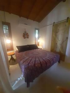 阿拉亚尔达茹达4 Elementos Guest House的一间卧室配有一张床和一张桌子