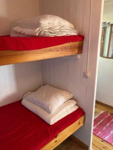 BurträskSvens Stuga的客房内的两张双层床