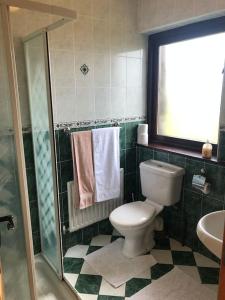 巴利康尼利Luxury Sea View Cottage Ballyconneely Winter Specials的浴室配有卫生间、淋浴和盥洗盆。