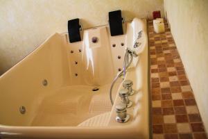 JamapaMAJU HOTEL CAMPESTRE & SPA的浴室设有浴缸和淋浴。