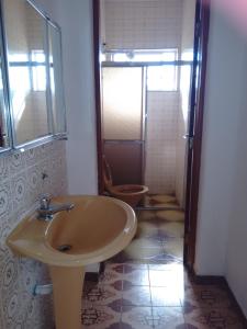 阿蒂巴亚CHÁCARA ATIBAIA的一间带水槽和卫生间的浴室