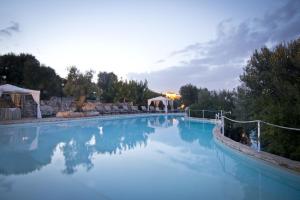 法萨诺桑特利亚公园酒店的度假村内一个蓝色的大泳池