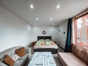 班斯卡-比斯特里察Cozy B&B Home的客厅配有沙发和1张床