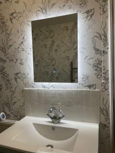 普雷斯科特Shakespeare’s Nest的一间带水槽和镜子的浴室
