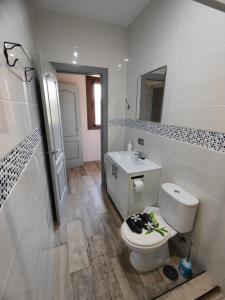 托洛克斯Casa Rural Sierra De Las Nieves的白色的浴室设有卫生间和水槽。