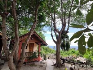 涛岛Sairee View Resort的一座享有大海美景的树屋