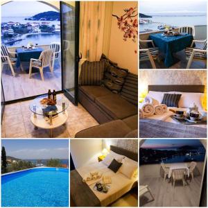 卡利Booking Franov Residence on island Ugljan with the pool, BBQ and beautiful sea-view!的一张酒店客房的照片,里面设有一个游泳池