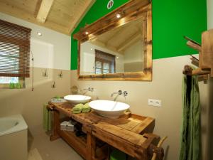 巴特特尔茨贝内迪科滕霍夫乡间别墅酒店的浴室设有2个水槽和镜子