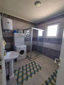 KrževićiAS guesthouse的一间带水槽和洗衣机的浴室