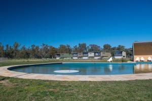 莫阿马River Chillin - Waterfront Holiday Home - Echuca Holiday Homes的田野中间的大型游泳池