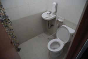 万隆Casa Feby Guest House的一间带卫生间和水槽的浴室