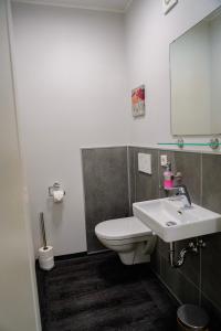 温特贝格Ferienpark Winterberg的浴室配有白色卫生间和盥洗盆。