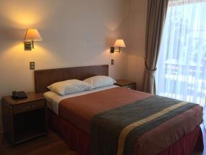 拉塞雷纳弗朗西斯科德阿吉雷酒店的酒店客房设有床和窗户。