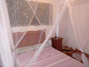 贝瑙卡斯Mascotas 2的一间卧室配有带蚊帐的床