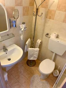 斯特雷萨达吉西旅馆的一间带卫生间和水槽的浴室