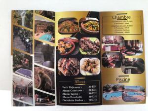 奥佐德法国橄榄树瀑布酒店的一本书的页,上面有食物的照片