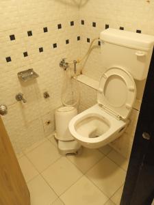 艾哈迈达巴德Hotel Maan Palace的一间带卫生间和淋浴的浴室