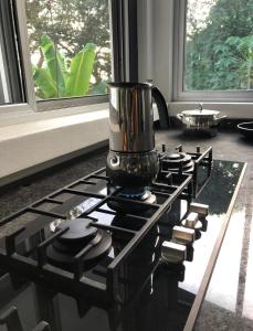 蒙特苏马Jungle Villa copa de árbol, oceanview, infinity的厨房炉灶和搅拌机