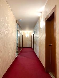 索非亚007酒店的走廊上铺有红地毯的走廊