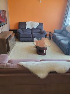 内罗毕MAMU'S RESIDENCE near JKIA的客厅配有沙发和桌子