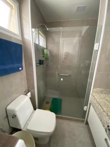 布希奥斯Buzios Beach Resort Super Luxo Residencial 2501 e 2502的一间带卫生间和玻璃淋浴间的浴室