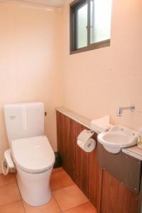 奄美House Hotel Amami Minpaku Mura & Sauna的一间带卫生间和水槽的浴室