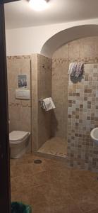 卡普里4季酒店的带淋浴、卫生间和盥洗盆的浴室