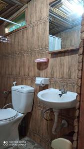 MbwamajiZIONZURI ARTS ECOVILAGE TREE HOUSE的一间带卫生间和水槽的浴室